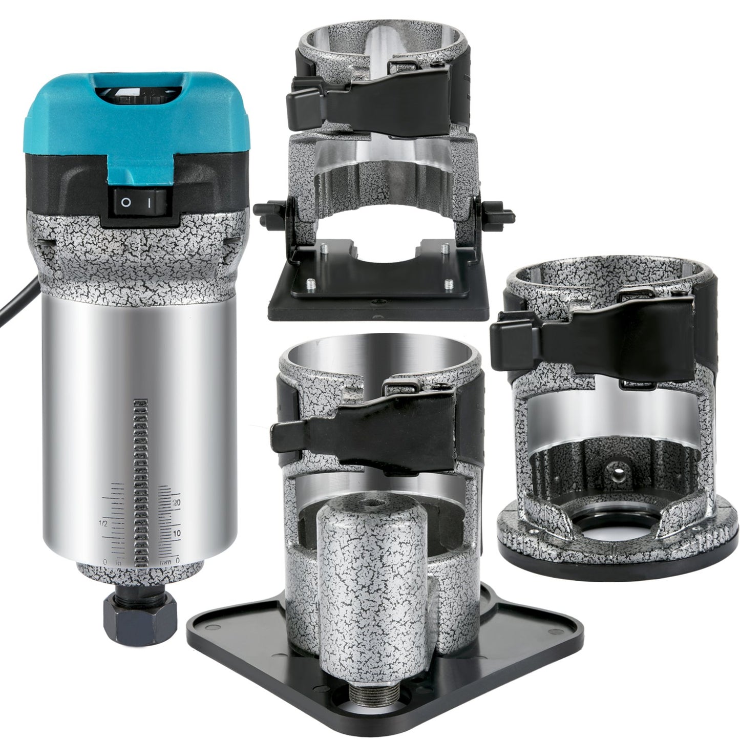 Router Tool, 710W Wood Router, Router for Woodworking with 3 Router Collets, Wood Router Tool with Fixed & Plunge & Tilt & Offset Base, Woodworking Router with Aluminum Shell & Variable Rotating