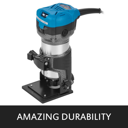 Wood Trimmer Wood Router Tool Kit Electric Hand Trimmer Wood Laminator Router Tool 710W Max Torque 30,000RPM Variable Speed Compact Router Kit with 4 Bases