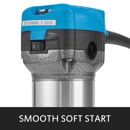 Wood Trimmer Wood Router Tool Kit Electric Hand Trimmer Wood Laminator Router Tool 710W Max Torque 30,000RPM Variable Speed Compact Router Kit with 4 Bases