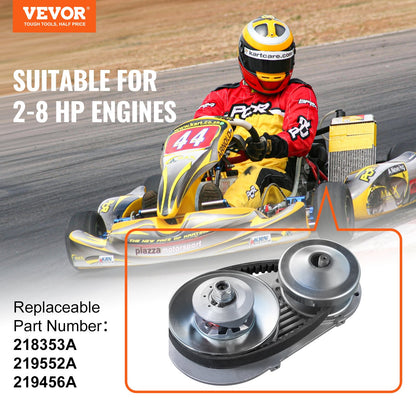 Drive Clutch, 2-8HP Engine, 2000 RPM High-Strength Drive Clutch with Asymmetric Designed Wheels & Robust Rubber Belt, Sturdy & Durable Clutch with Full Accessories, Fit for Various Engines