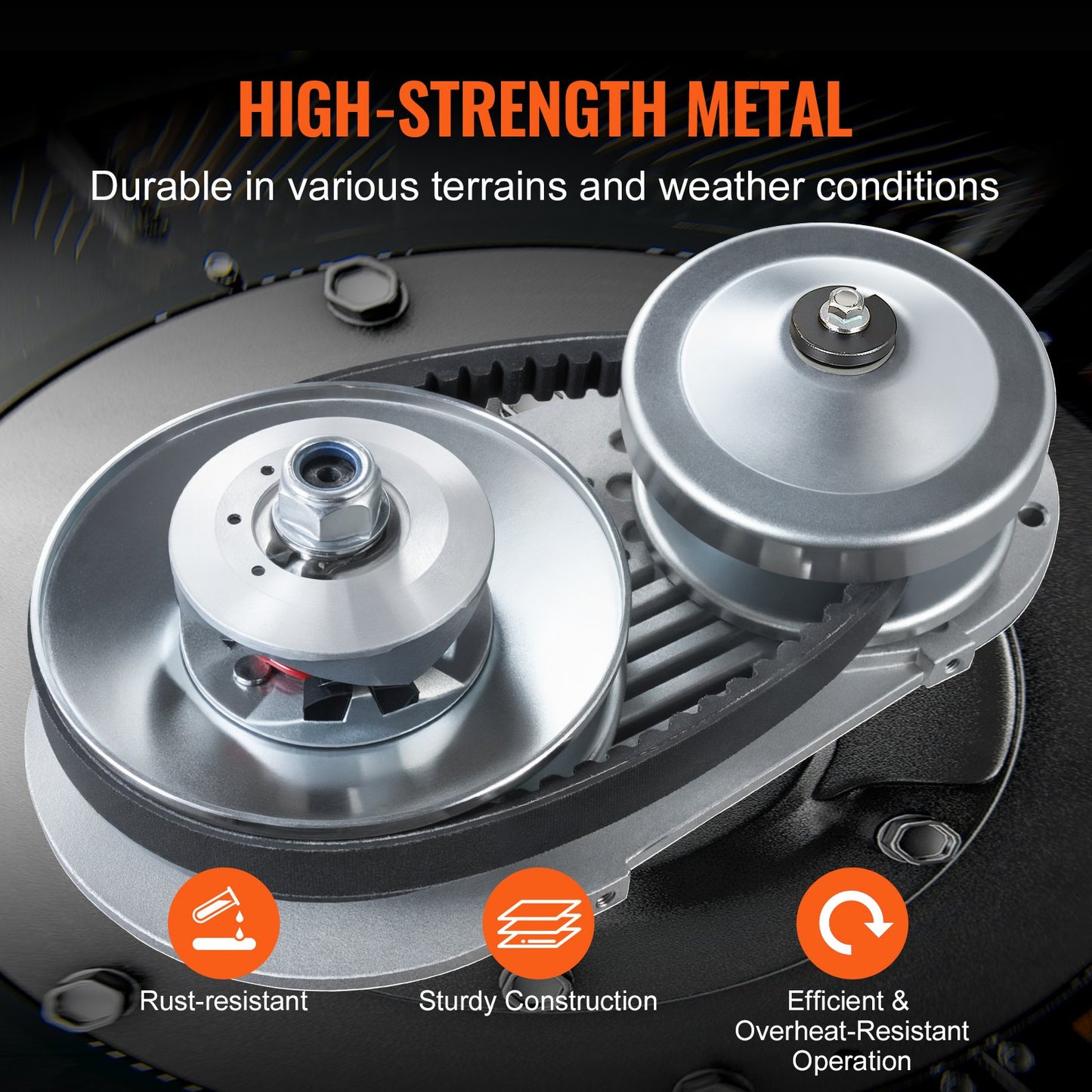 Drive Clutch, 2-8HP Engine, 2000 RPM High-Strength Drive Clutch with Asymmetric Designed Wheels & Robust Rubber Belt, Sturdy & Durable Clutch with Full Accessories, Fit for Various Engines