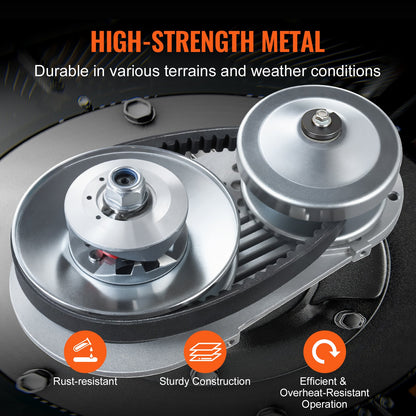 Drive Clutch, 2-8HP Engine, 2000 RPM High-Strength Drive Clutch with Asymmetric Designed Wheels & Robust Rubber Belt, Sturdy & Durable Clutch with Full Accessories, Fit for Various Engines