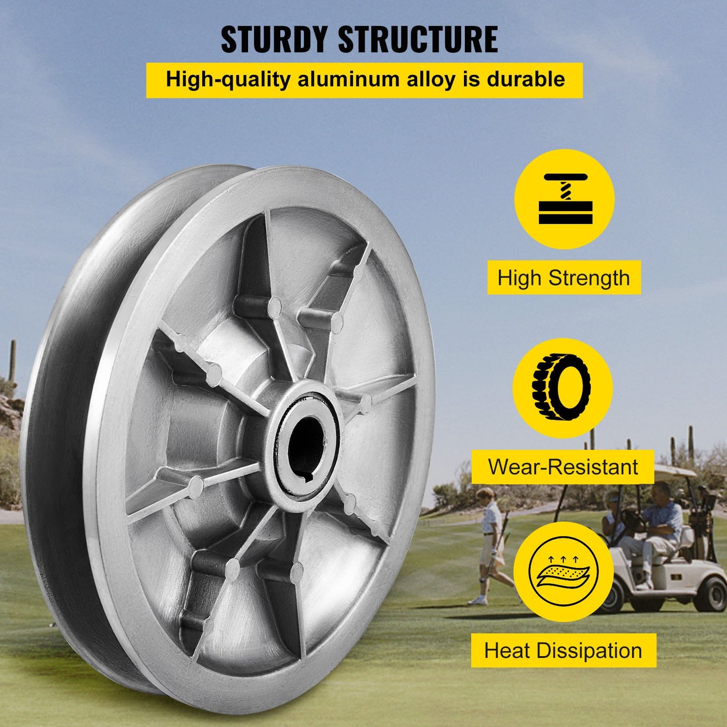 Golf Cart High Torque Driven Clutch for Club Car DS & Precedent 1997 to Up Club Car 4-Cycle Gas Golf Cart Model, Silver