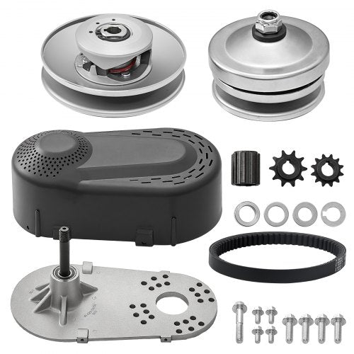 Drive Clutch, 2-8HP Engine, 2000 RPM High-Strength Drive Clutch with Asymmetric Designed Wheels & Robust Rubber Belt, Sturdy & Durable Clutch with Full Accessories, Fit for Various Engines