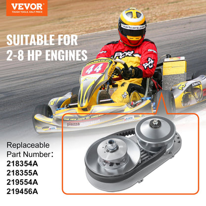 Drive Clutch, 2-8HP Engine, 2000 RPM High-Strength Drive Clutch with Asymmetric Designed Wheels & Robust Rubber Belt, Sturdy & Durable Clutch with Full Accessories, Fit for Various Engines