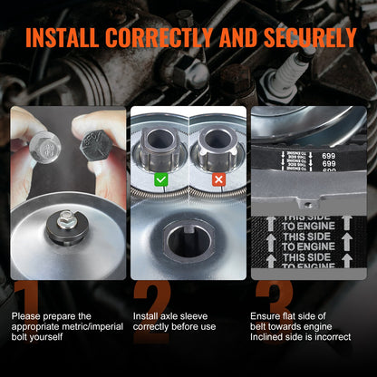 Drive Clutch, 2-8HP Engine, 2000 RPM High-Strength Drive Clutch with Asymmetric Designed Wheels & Robust Rubber Belt, Sturdy & Durable Clutch with Full Accessories, Fit for Various Engines