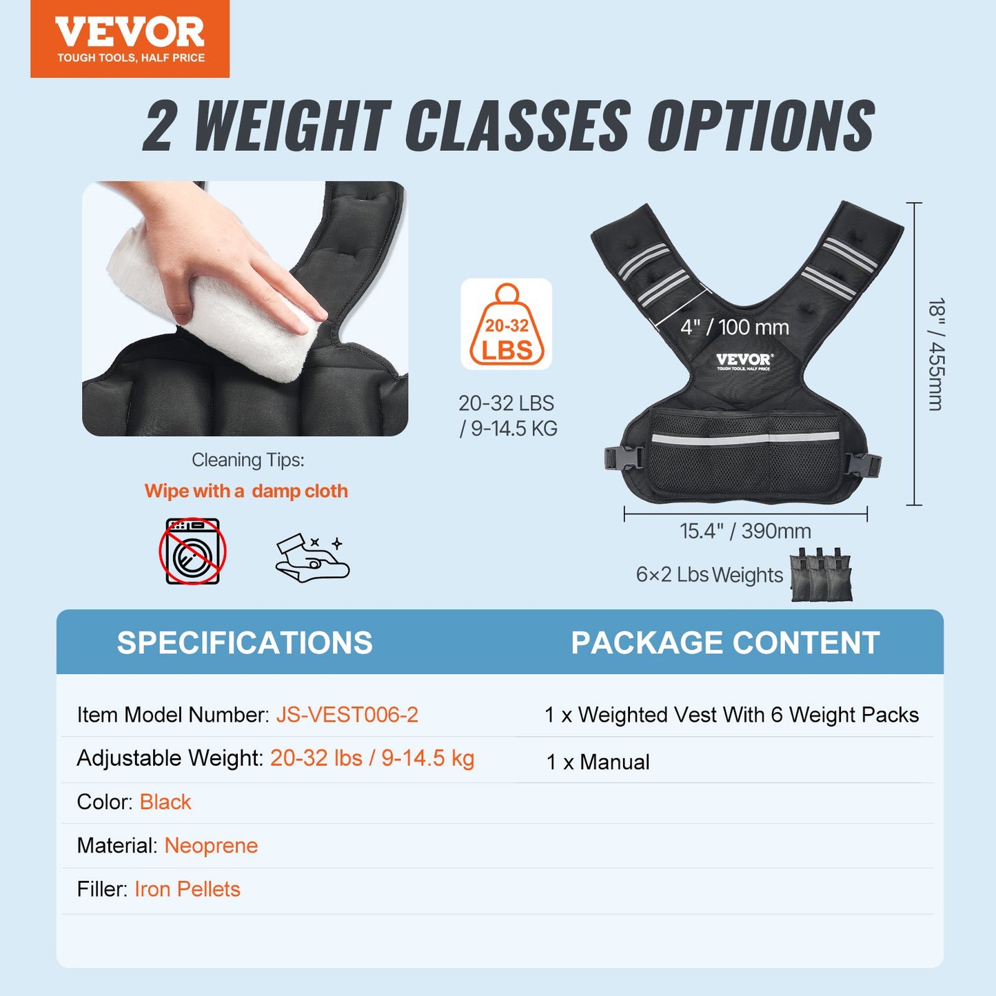 Adjustable Weighted Vest, 20-32lb Weight Vest with 6 Ironsand Weights and Reflective Stripe, Body Weight Vest Exercise Set for Men Women, Workout Equipment for Strength Training Running Jogging