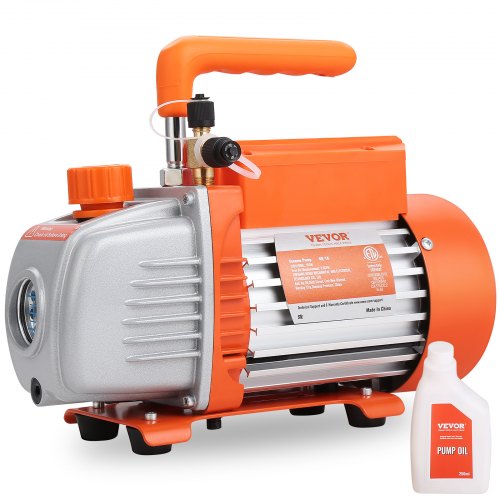 1/5 HP Single Stage Vacuum Pump, 3.5 CFM, 220-240V AC Air Conditioning Conditioner Vacuum Pump, 0.6 cm SAE Male 1.27 cm ACME Male Inlet, for HVAC Repair, Refrigeration Maintenance, Resin Degassing