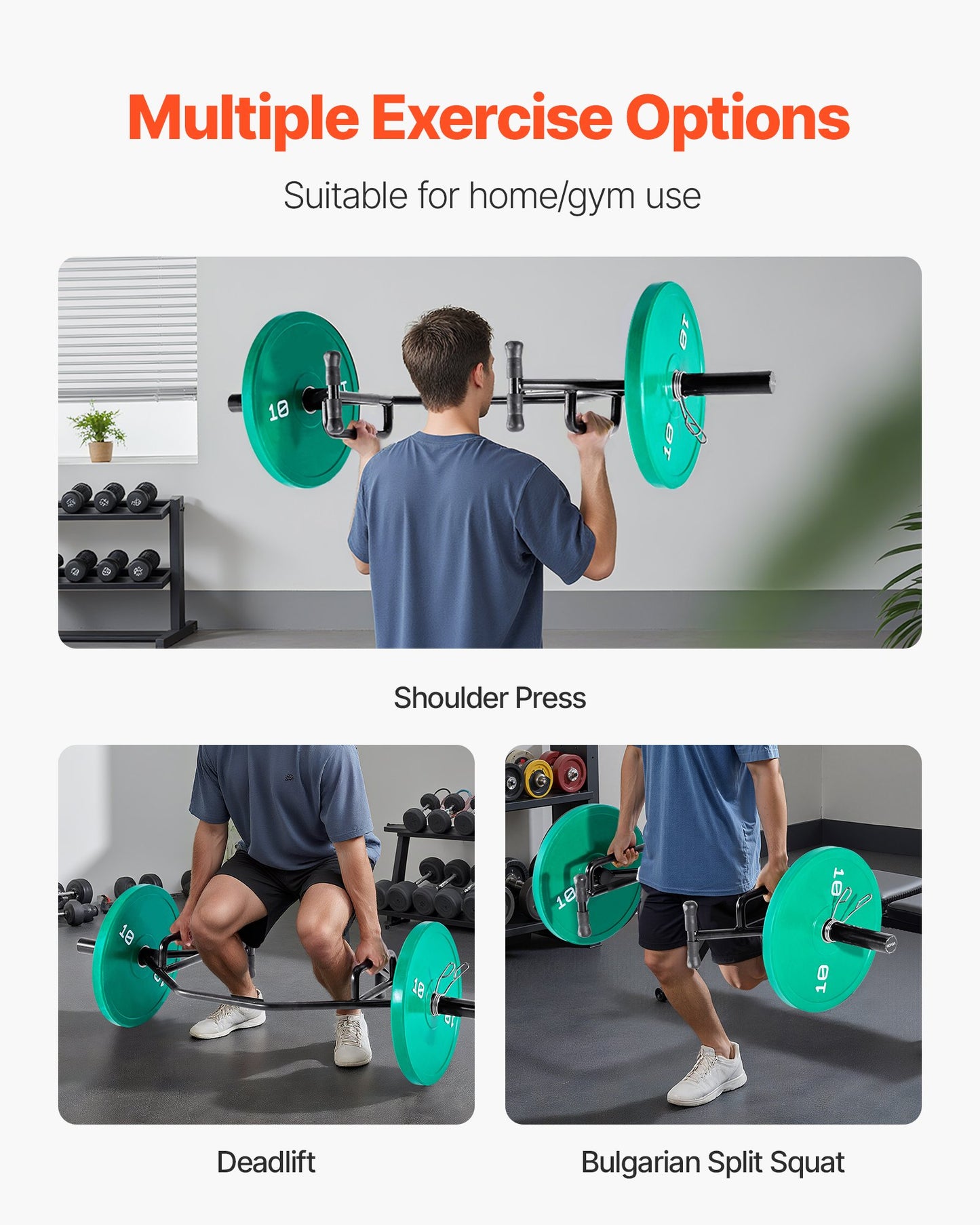 Trap Bar Hex Bar, Open-Ended Frame Hex Barbell, 50mm 360 kg Capacity Shrug Bars with Knurled Grips, Weightlifting and Strength Training Equipment, Home Gym for Squats Deadlifts Shoulder Press