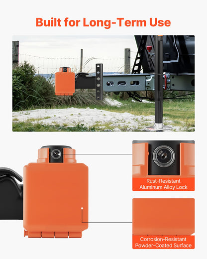 Collar Coupler Lock, Fits 50.6 & 58.6 mm Demco Cast Head Couplers, Trailer Hitch Lock with 3 Keys Secures Security Chains, Rust-resistant, Anti-Theft RV Trailer Locks for RV, Trailer, Boat