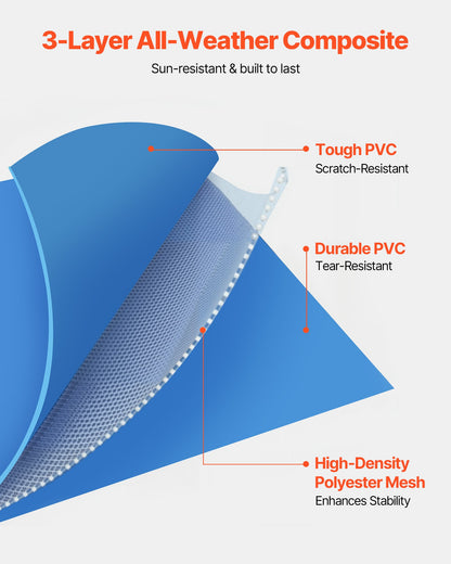 Aufstellpool mit Stahlrahmen, 3 x 2 x 0,762 m, rechteckig, ideal für den Garten, einfach aufzubauen, rostbeständig, 3959,54 l Wasserfassungsvermögen, blau