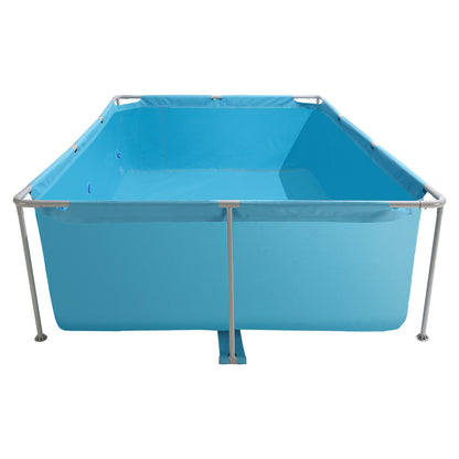 Aufstellpool mit Stahlrahmen, 3 x 2 x 0,762 m, rechteckig, ideal für den Garten, einfach aufzubauen, rostbeständig, 3959,54 l Wasserfassungsvermögen, blau
