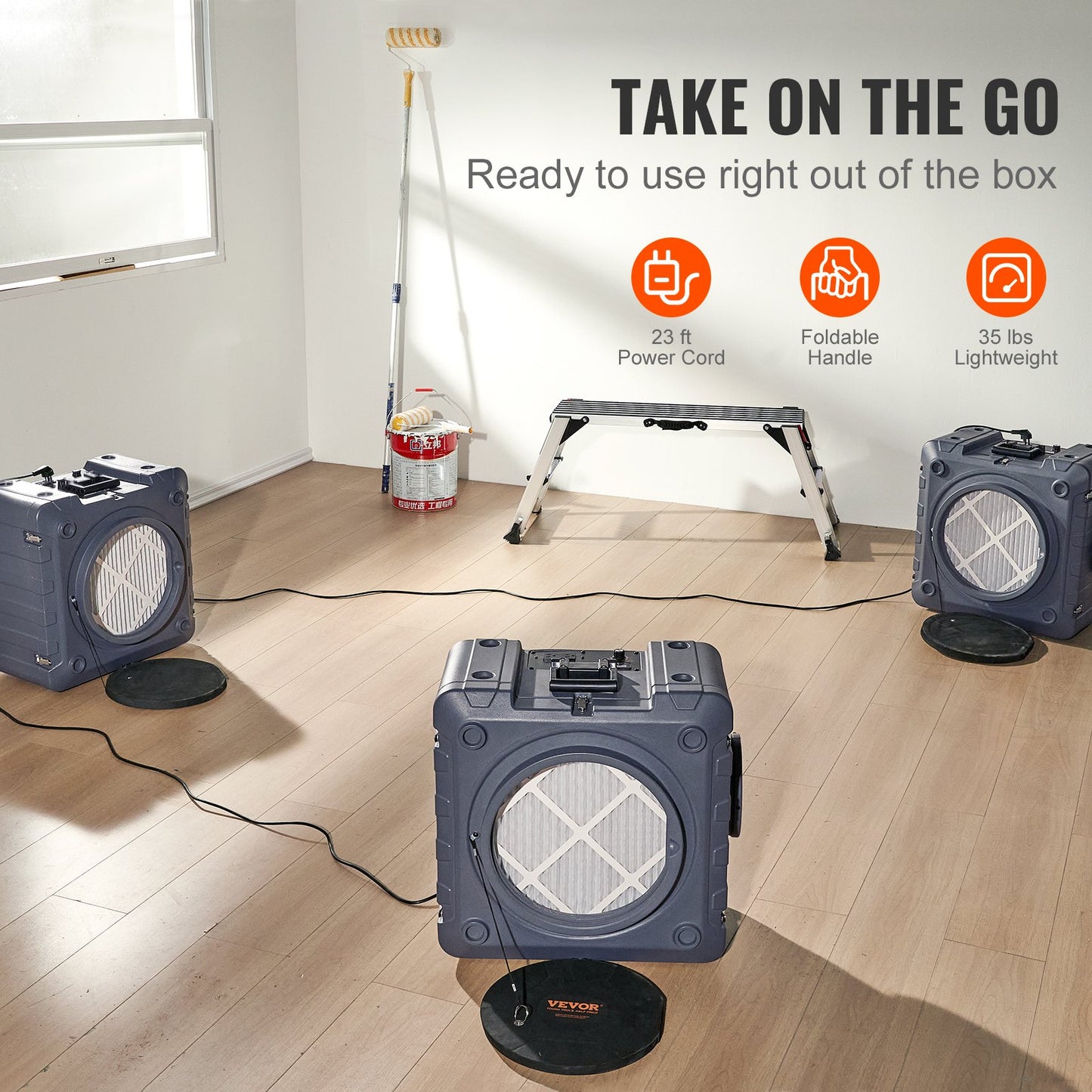 Air Purifier with 3 Stage Stackable Negative Air Machine 550 CFM