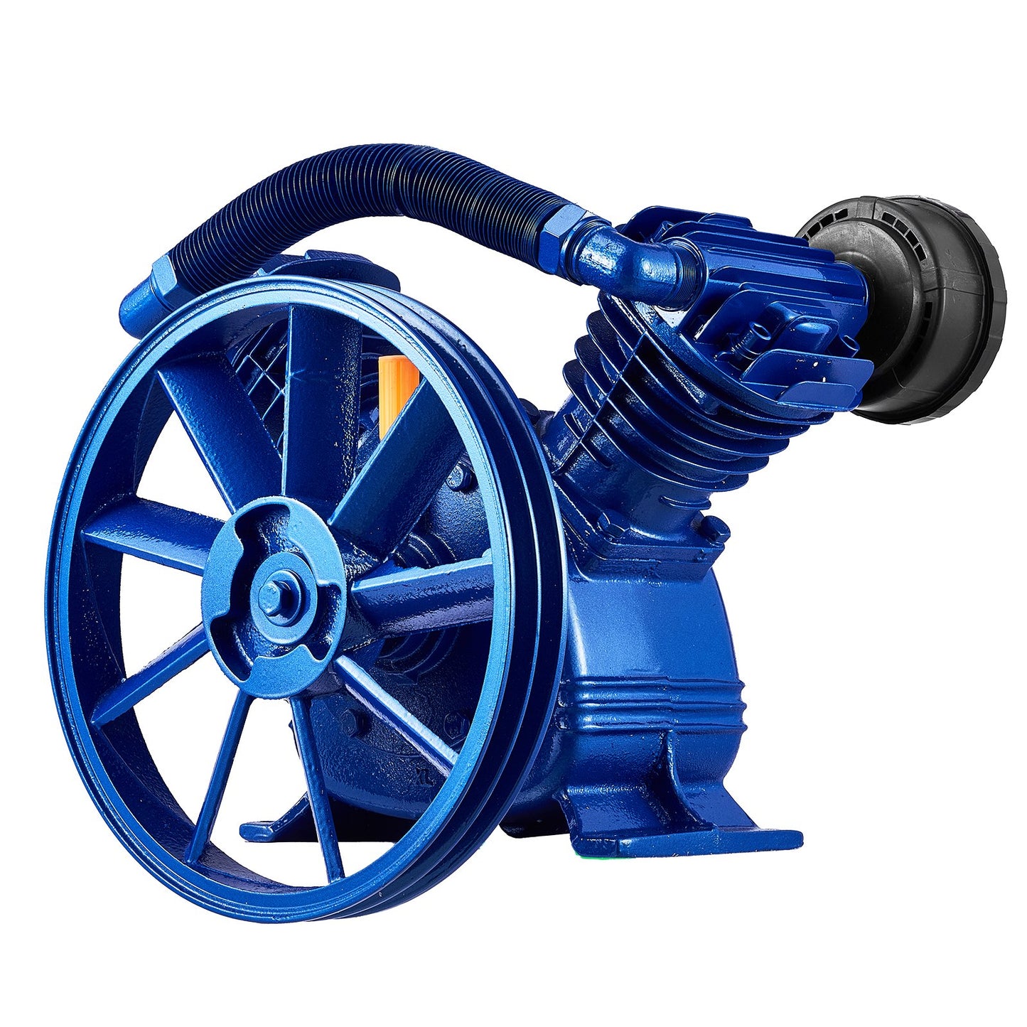 Air Compressor Pump Head, 5.5HP 5.75CFM @ 90PSI, Twin Cylinder Oil Lubricated Air Compressor Piston Pump Head, Dual Stage V-Type Cast Iron Air Compressor Pump Replacement with Max. 185PSI Pressure