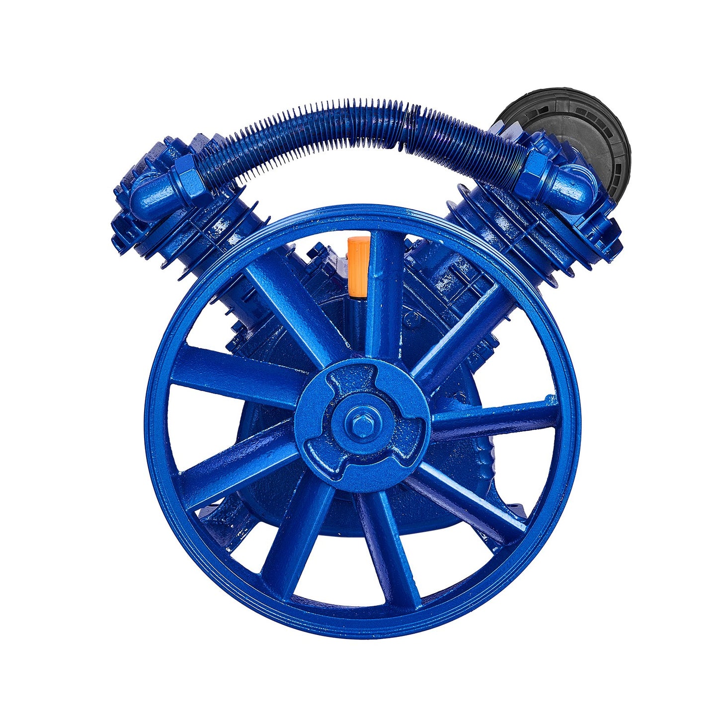 Air Compressor Pump Head, 5.5HP 5.75CFM @ 90PSI, Twin Cylinder Oil Lubricated Air Compressor Piston Pump Head, Dual Stage V-Type Cast Iron Air Compressor Pump Replacement with Max. 185PSI Pressure