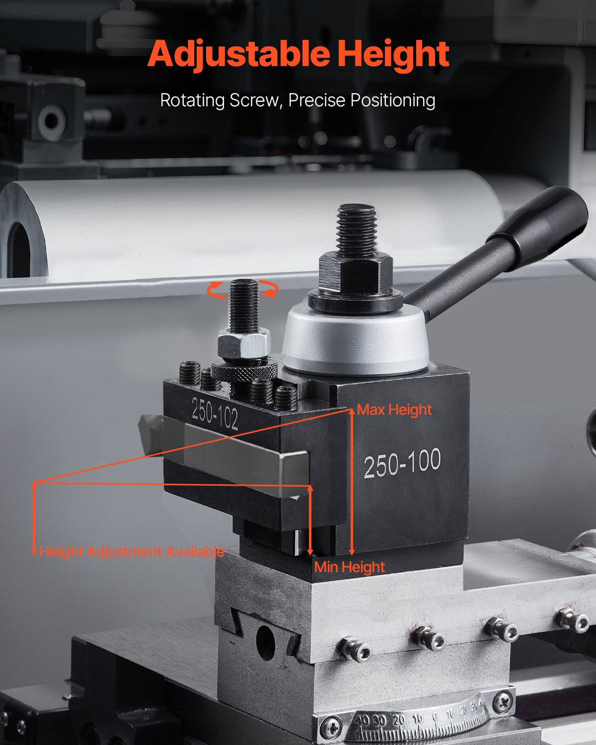Quick Change Tool Post Set, 8 Pcs, Includes Lathe Tool Holders, Wedge Type Tool Post with Turning Tool Holder Accessories, Fit for Mini Lathe & Metal Lathe 152-305 mm(6"-12") Swing, Durable Steel Material