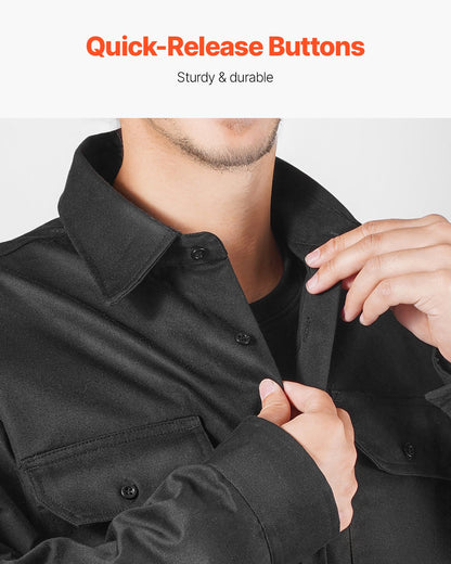 Flame-Resistant Welding Jacket - XL Size, 7oz. FR Cotton Welding Jacket, Machine Washable Heat-Resistant Safety Jacket with Collar, Adjustable Cuffs & Pockets, Meet ATPV 9.2 Cal/cm² Arc Rating