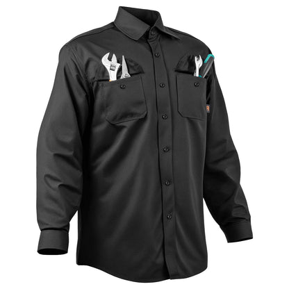 Flame-Resistant Welding Jacket - M Size, 7oz. FR Cotton Welding Jacket, Machine Washable Heat-Resistant Safety Jacket with Collar, Adjustable Cuffs & 2 Pockets, Meet ATPV 9.2 Cal/cm² Arc Rating