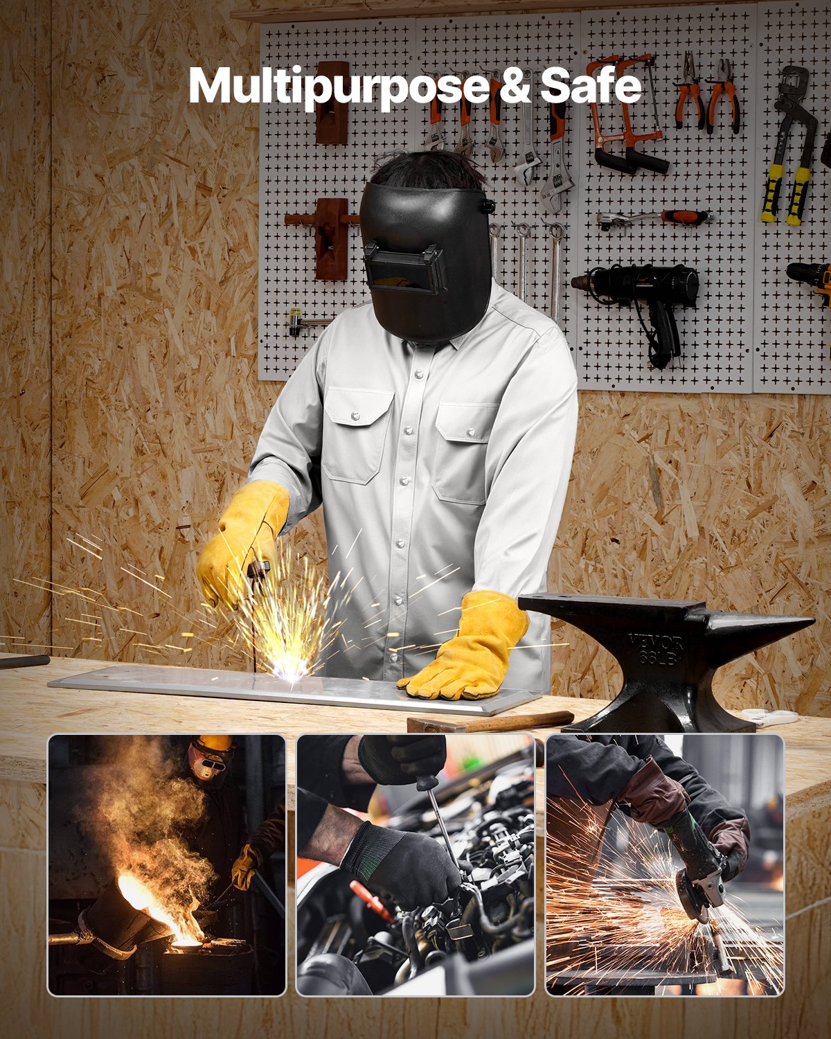 FR Welding Jacket - XXL Size, 7oz. Flame-Resistant Cotton Welding Jacket, Machine Washable Heat-Resistant Safety Jacket with Metal Snap Button & Adjustable Cuff, Meet ATPV 9.2 Cal/cm² Arc Rating