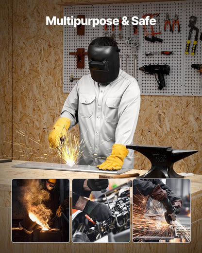 FR Welding Jacket - XL Size, 7oz. Flame-Resistant Cotton Welding Jacket, Machine Washable Heat-Resistant Safety Jacket with Metal Snap Button & Adjustable Cuff, Meet ATPV 9.2 Cal/cm² Arc Rating