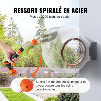 Retractable Hose Reel Water Hose Reel 35m x 1.3cm 180° Swivel Wall-Mounted
