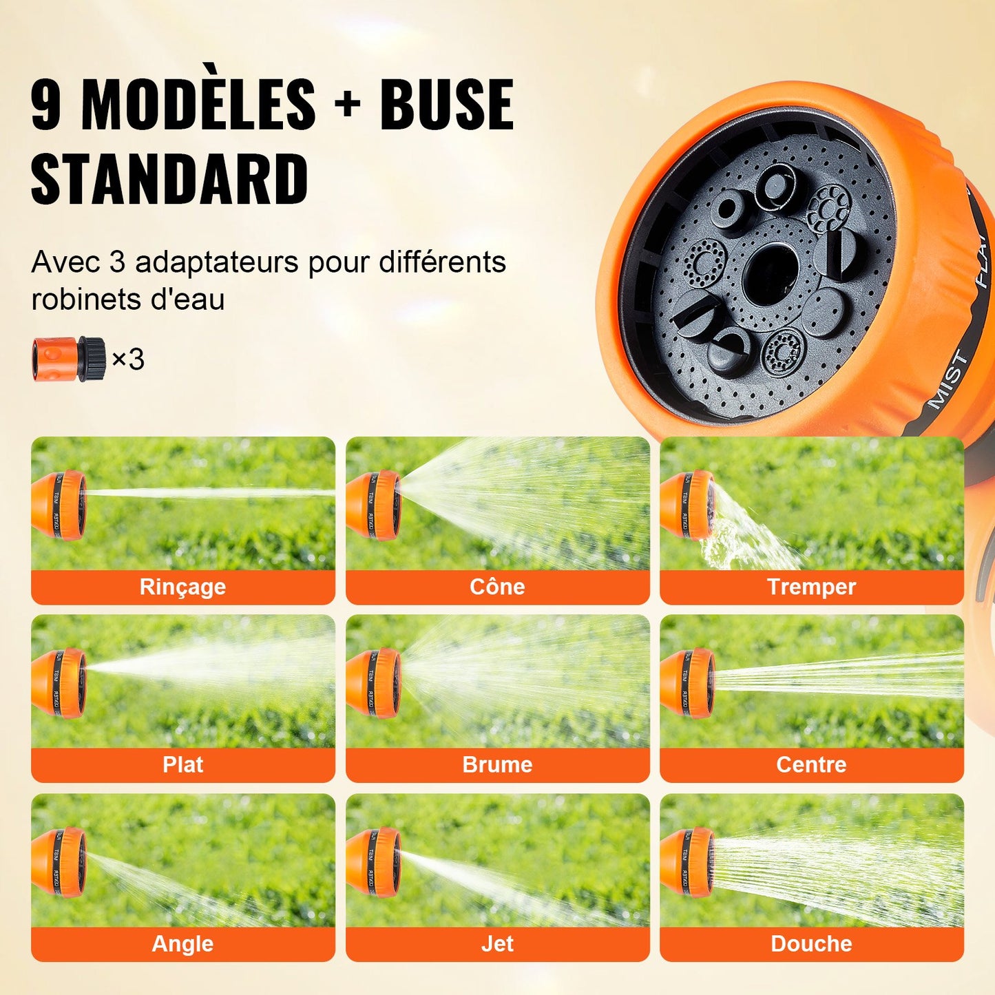 Retractable Hose Reel Water Hose Reel 35m x 1.3cm 180° Swivel Wall-Mounted