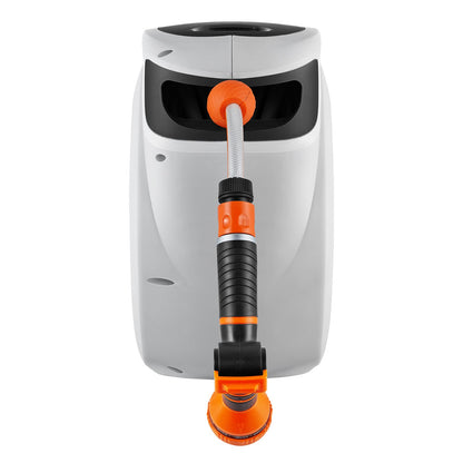 Retractable Hose Reel Water Hose Reel 35m x 1.3cm 180° Swivel Wall-Mounted