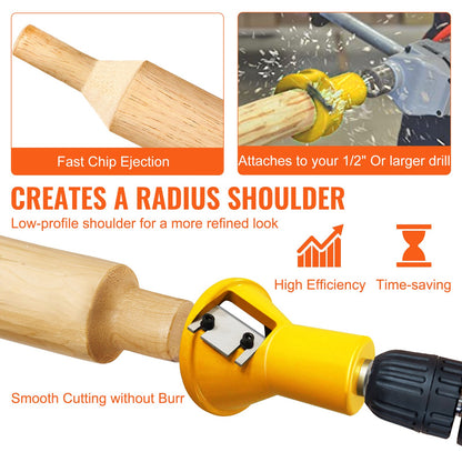 Tenon Cutter, 1.5" / 38 mm Diameter, Premium Aluminum & Steel Log Furniture Cutter, with Dual Straight Blades & Button Screws Home Master Kit, Commercial Woodworking Tool for Home Beginner DIY