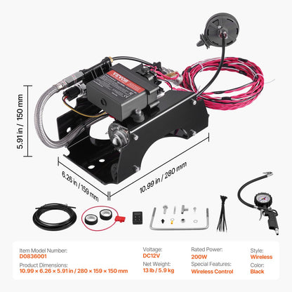 Air Shock Controller Kit, 12V 100PSI Wireless On Board Air Compressor System, App or Remote Control Air Ride Suspension Compressor Kit with Single Path System, Inflator & Air Line for Truck Van