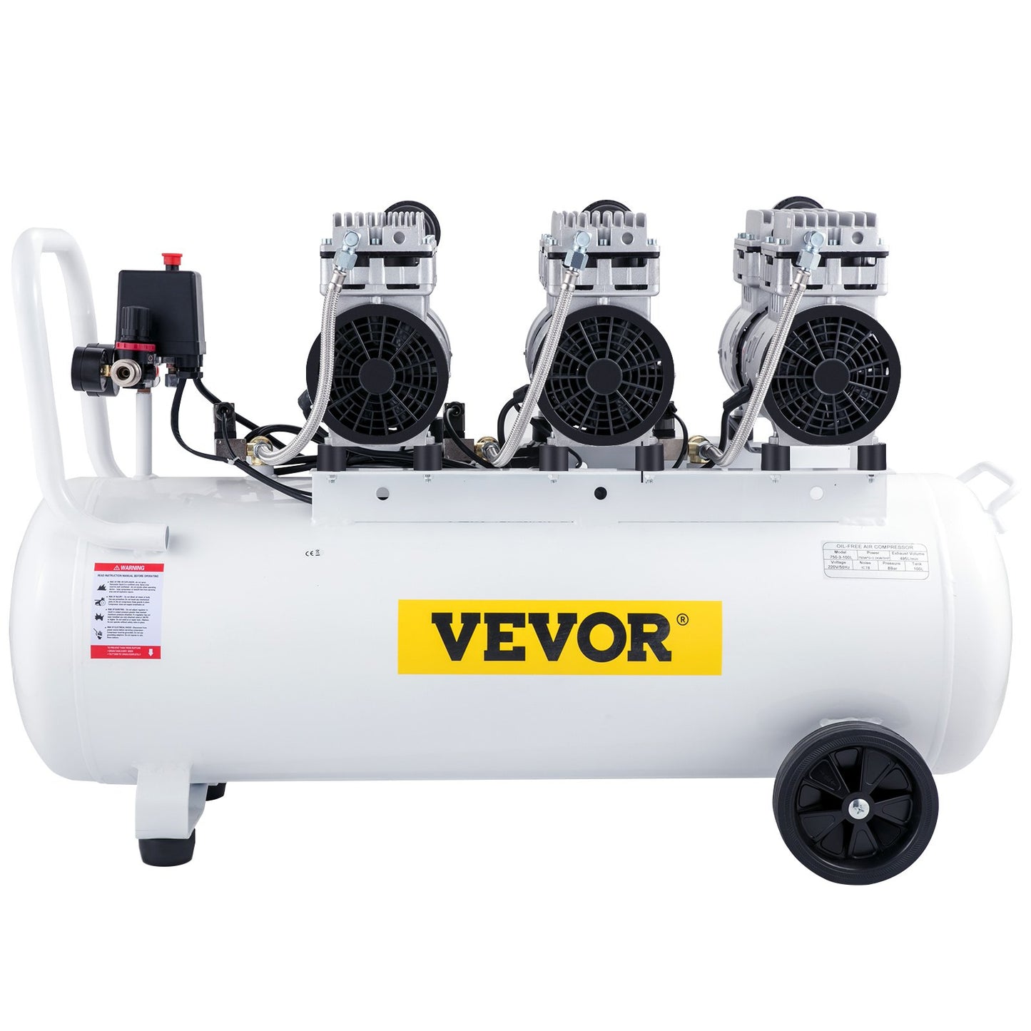 Air Compressor 22Gallon Ultra Quiet Oil-free Air Compressor 80L Tank Silent Air Compressor 2.2KW Oil free Compressor Low noise with Safe Solenoid Valve