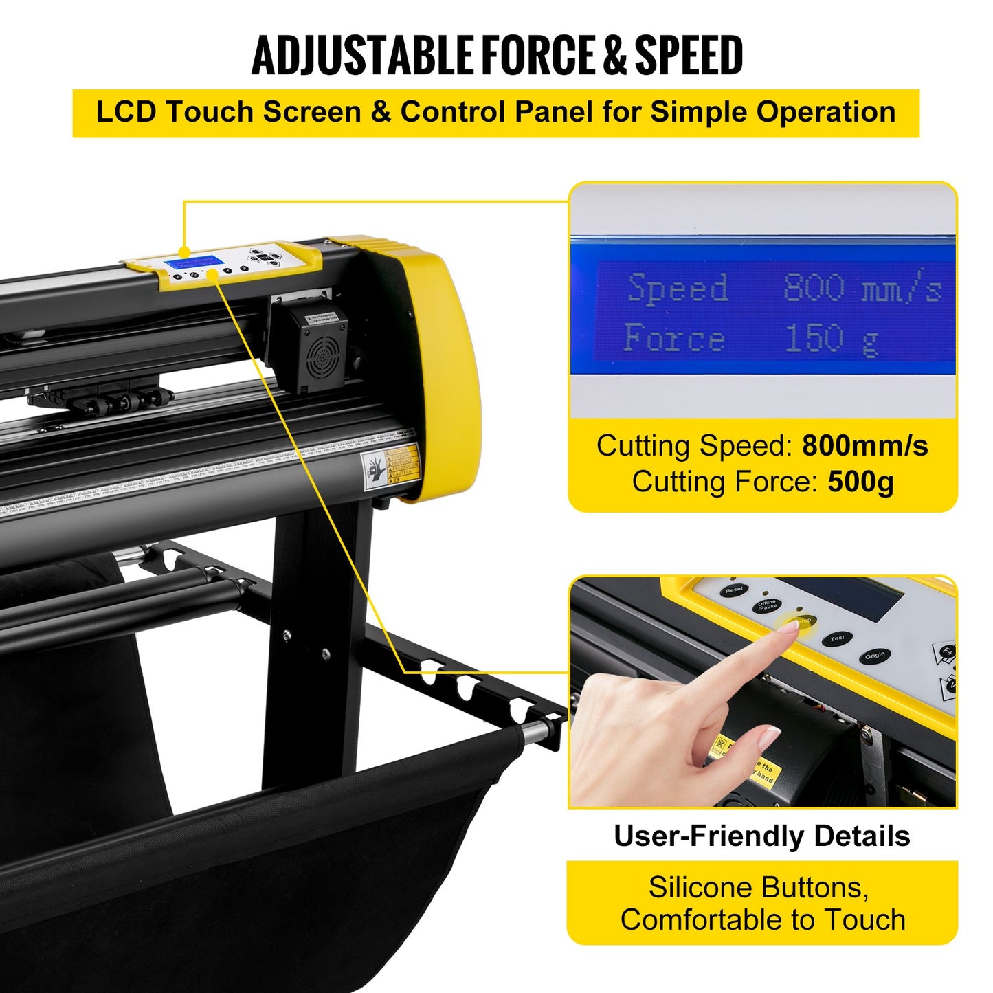 34" Vinyl Cutter/Plotter Sign Cutting Machine Software 3 Blades LCD Screen