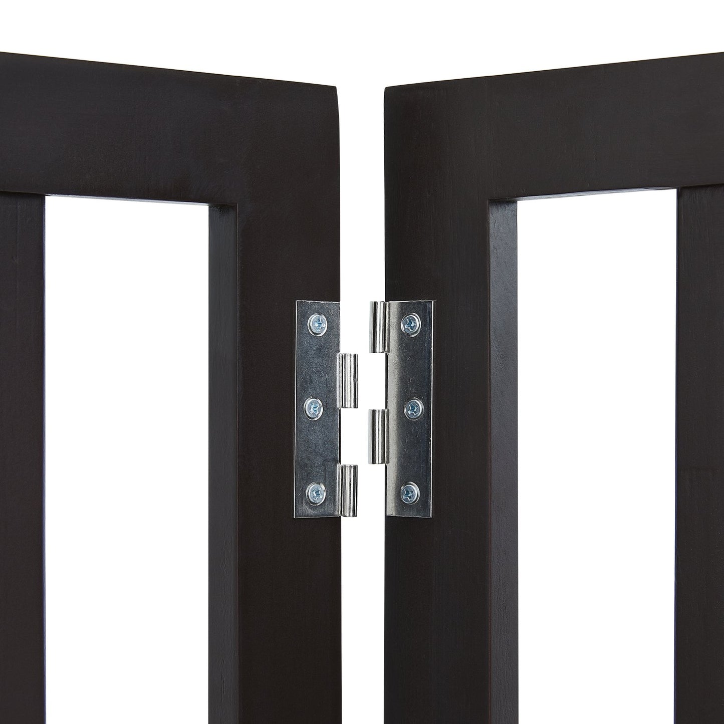 Free Standing Dog Gate, 24" H x 80.3" W Freestanding Pet Gate, 4 Panels Foldable Dog Gate for Wide and Narrow Passageways, Expandable Dog Barrier with Silent Foot Support for Indoor, Brown