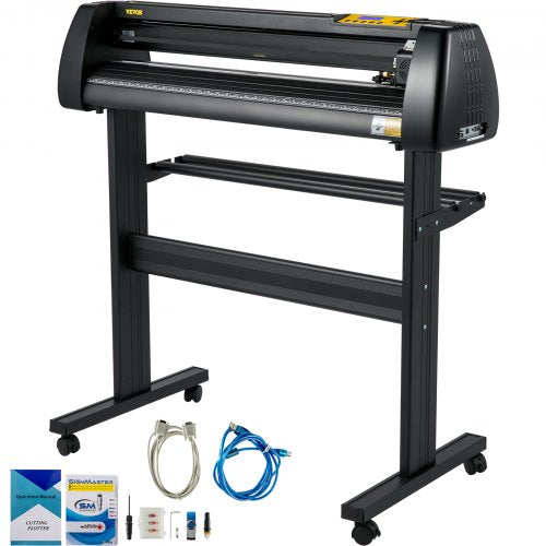 Vinyl Cutter Plotter Machine 34” Signmaster Software Sign Making Machine 870mm Paper Feed Vinyl Cutter Plotter with Stand (34” 870mm)