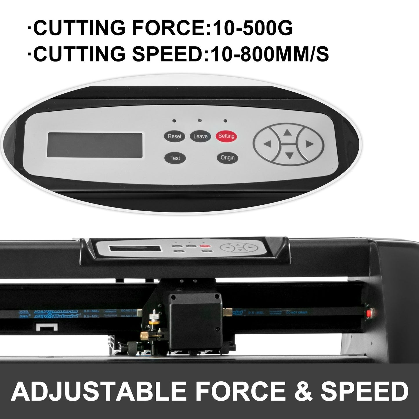 53" Vinyl Cutter Machine Basic Vinyl Plotter Cutter with Stand Plotter Adjustable Force Speed Sign Making