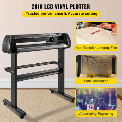 28inch Vinyl Cutter Machine Basic Vinyl Plotter Cutter with Stand Plotter Adjustable Force Speed Sign Making