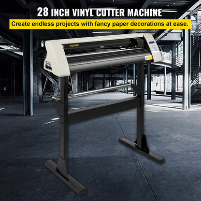 Vinyl Cutter 28 Inch Vinyl Cutter Machine 720mm Paper Feed Vinyl Plotter Cutter Machine with Sturdy Floor Stand for Cutting Paper White