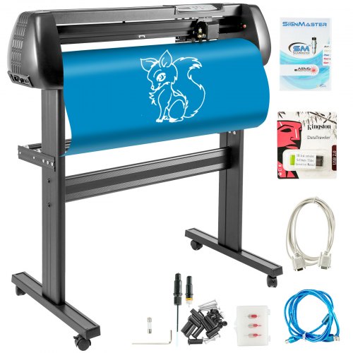 34" Vinyl Cutter Machine Basic Vinyl Plotter Cutter with Stand Plotter Adjustable Force Speed Sign Making