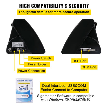 Vinyl Cutter, 720mm Vinyl Plotter, LED Screen Plotter Cutter, Semi-Automatical Built-in Optical Eye for Accurate Guiding, Compatible with SignMaster Software for Windows System with Stand