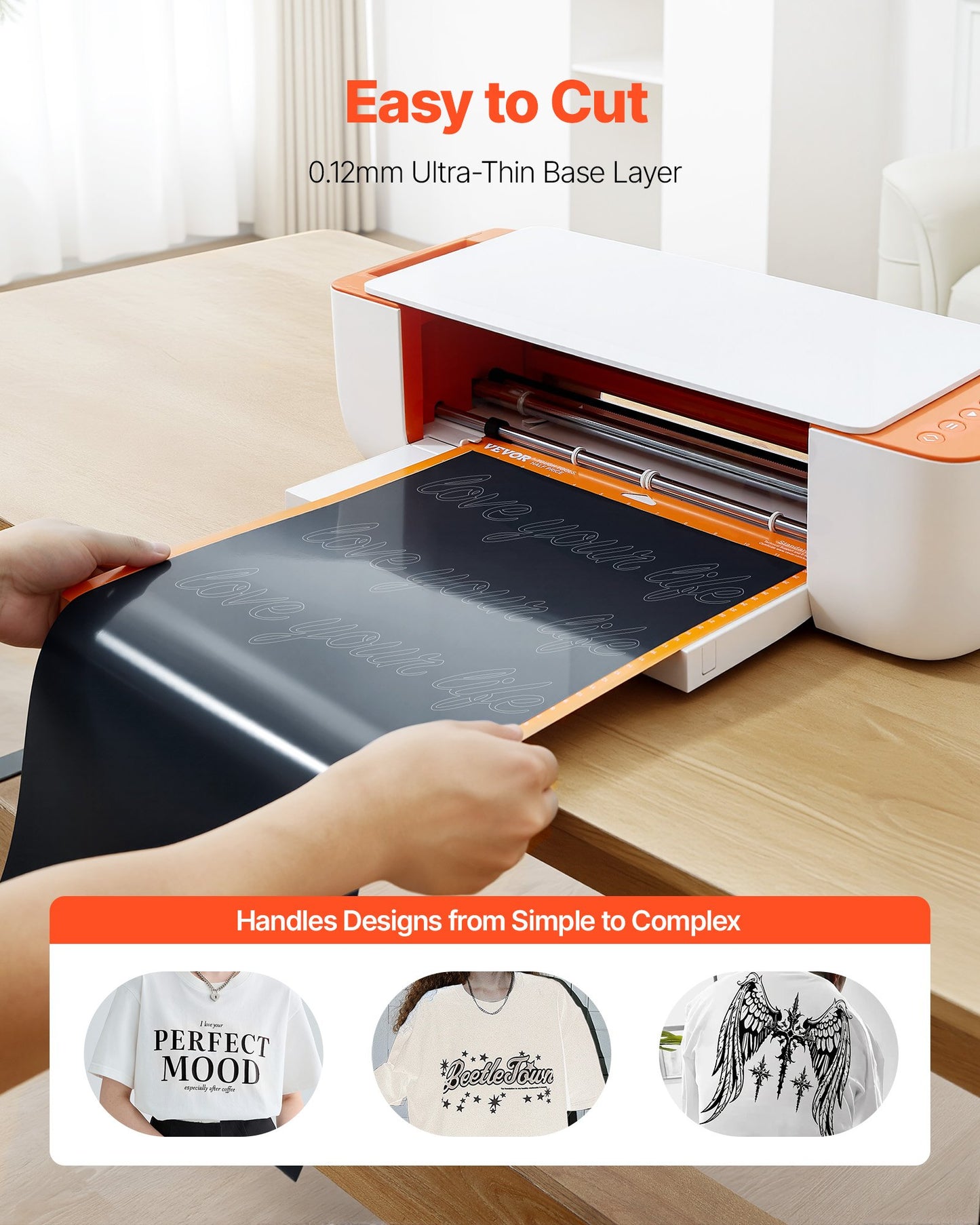 Heat Transfer Vinyl, 304.8 x 7260mm, Glossy Black HTV Iron on Vinyl Roll, Easy to Cut and Weed, Strong Adhesion, Compatible with Cutting Machines, for Various Materials, T-shirts, Pillows, Hats