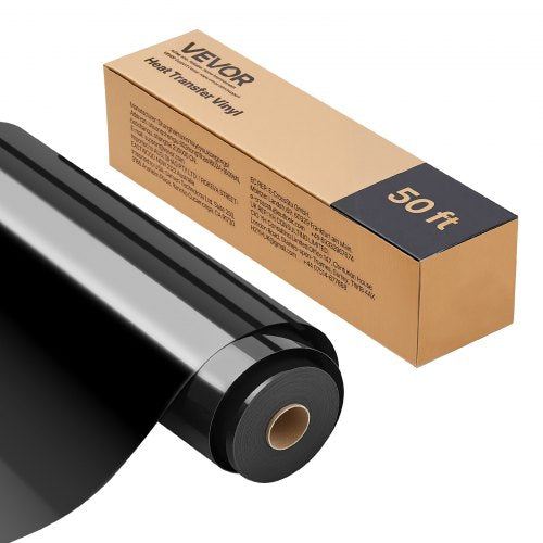 Bügelfolie, 304,8 x 15240 mm, glänzend schwarz, leicht zu schneiden und zu entgittern, starke Haftung, kompatibel mit Schneidemaschinen, für verschiedene Materialien, T-Shirts, Kissen, Hüte