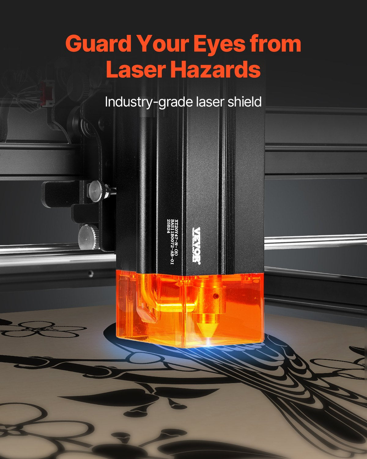 Laser Engraver, 20W Output, Laser Engraving Cutter Machine, 13.7 x 15.7 in/35 x 40 cm Working Area, 10000 mm/min Movement Speed, Compressed Spot with Eye Protection, for Wood, Certain Metal