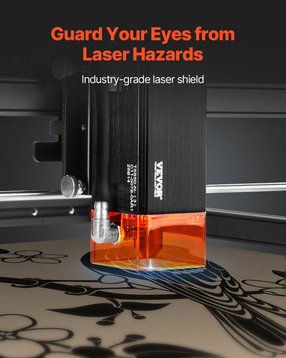 Laser Engraver, 5W Output, Laser Engraving Cutter Machine, 14.9 x 15.7 in/38 x 40 cm Working Area, 10000 mm/min Movement Speed, Compressed Spot with Eye Protection, for Wood, Certain Metal