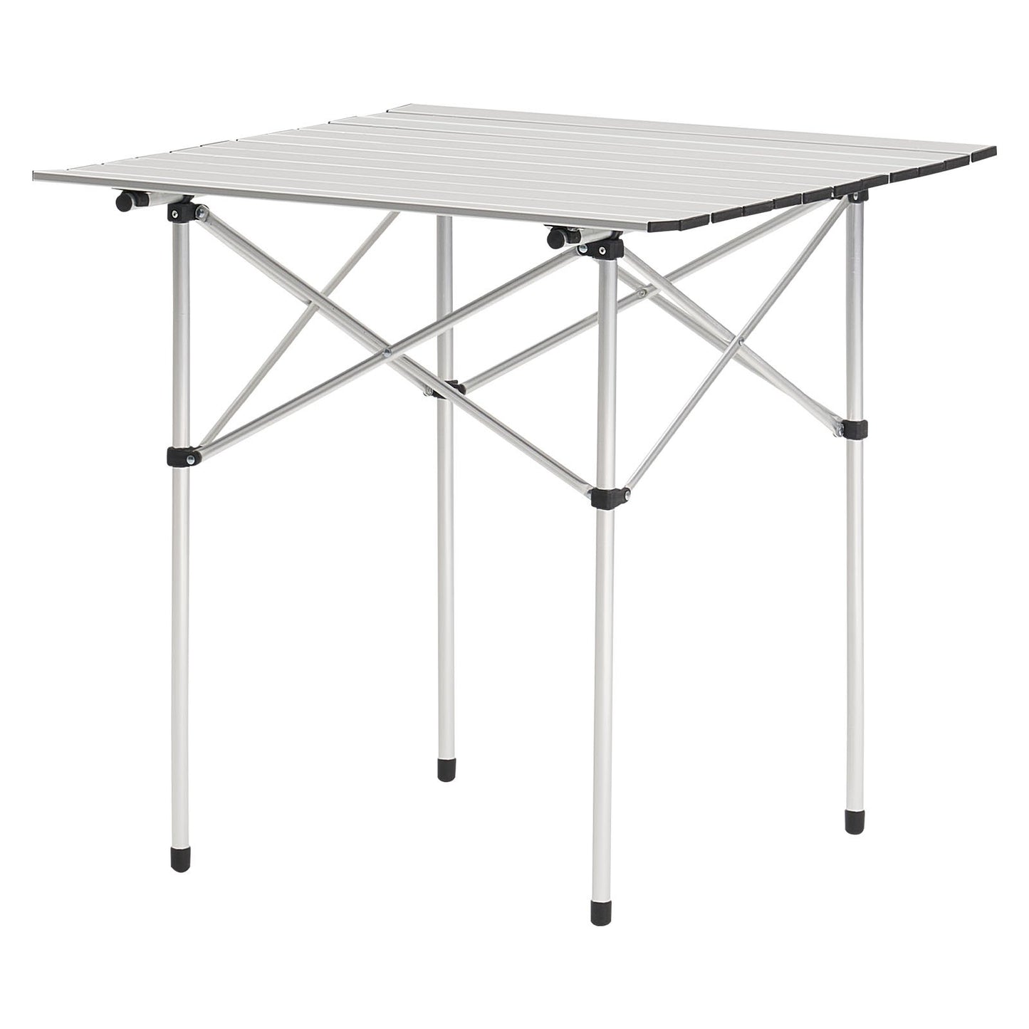 Folding Camping Table, Portable Roll Up Side Tables, Small Lightweight Aluminum Beach Table, Compact with Carry Bag, for Outdoor Cooking, Tailgating, Grilling, Picnic, Travel, Silver