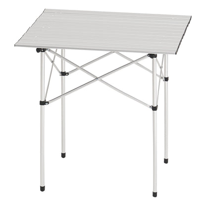 Folding Camping Table, Portable Roll Up Side Tables, Small Lightweight Aluminum Beach Table, Compact with Carry Bag, for Outdoor Cooking, Tailgating, Grilling, Picnic, Travel, Silver