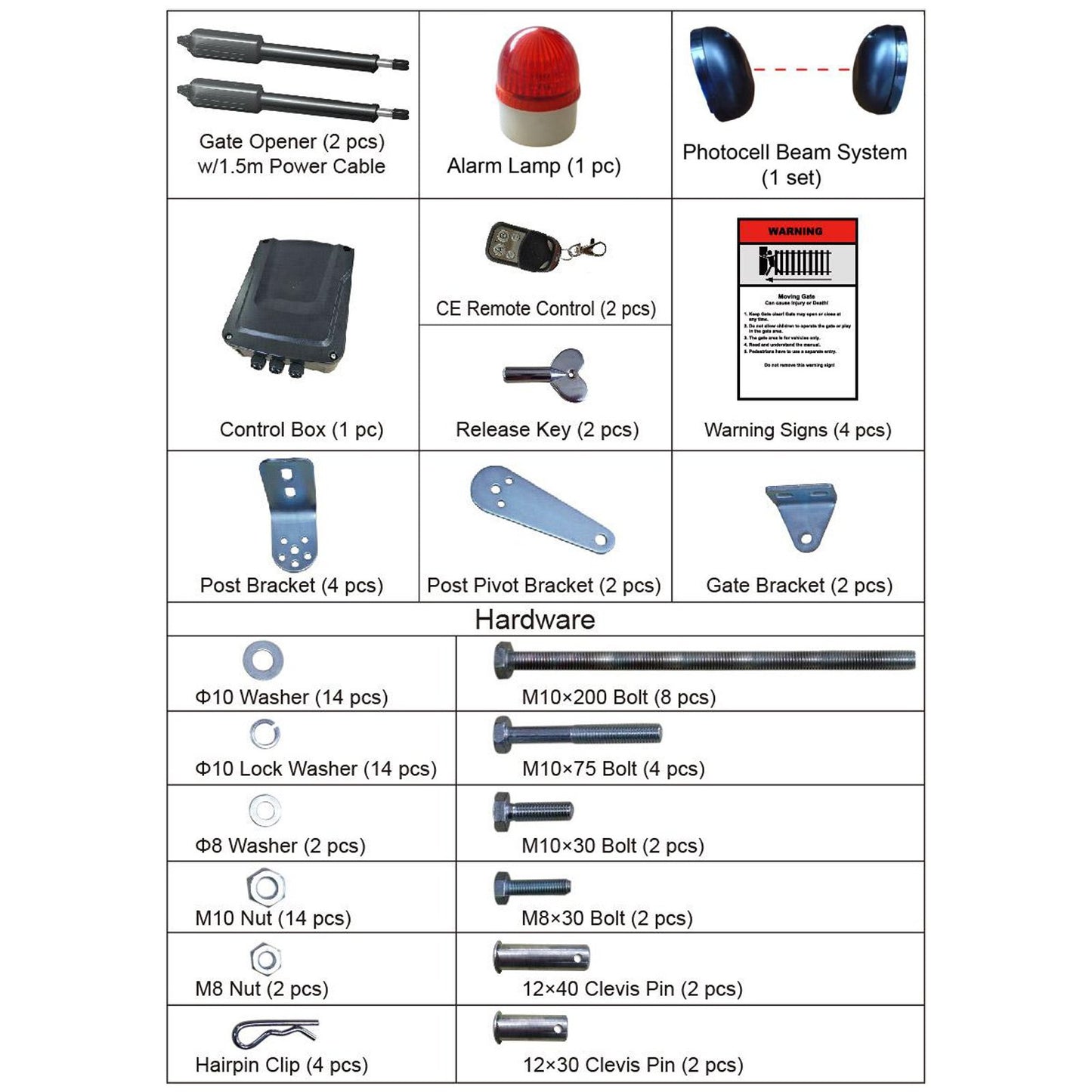 double swing gate opener garage door operator 300kg 2.74m