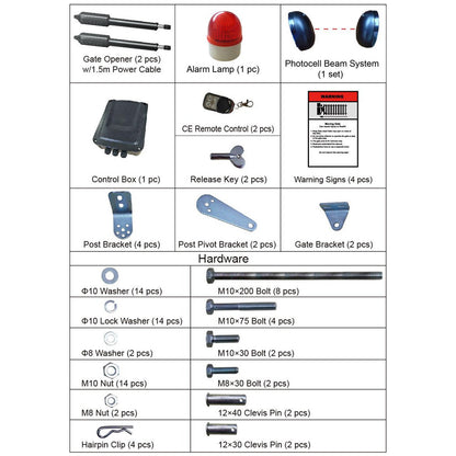 double swing gate opener garage door operator 300kg 2.74m