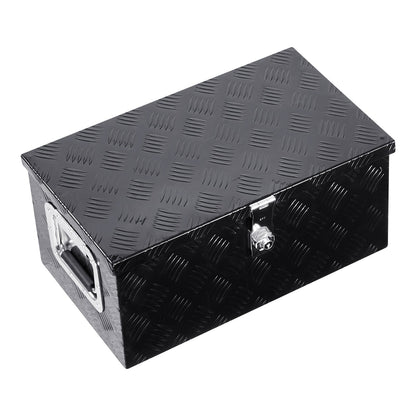 Heavy Duty Aluminum Truck Bed Tool Box, Stripes Plated Tool Box with Side Handle and Lock Keys, Storage Toolbox Chest Organizer for Trailer, Pickup, RV, 20"x12"x9.5"(508x304.8x241.3mm), Black