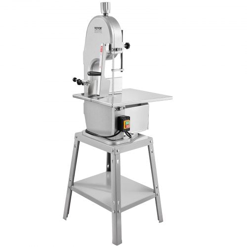 Electric Meat Saw, 1800W Stainless Vertical Cutter, 19.1"x15" Workbench, 7.09" Cutting Thickness, Includes 5 Blades for Slicing Frozen Meat, Pork, Beef, and Ribs