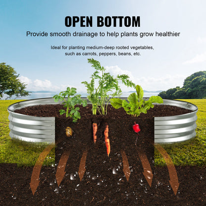 Raised Garden Bed, 71.9 x 36.4 x 11 inch Galvanized Metal Planter Box, Outdoor Planting Boxes with Open Base, for Growing Flowers/Vegetables/Herbs in Backyard/Garden/Patio/Balcony, Silver