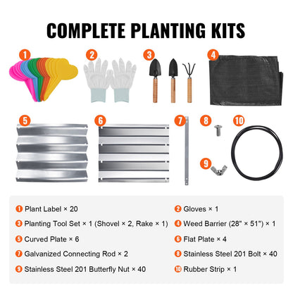 Raised Garden Bed, 71.9 x 36.4 x 11 inch Galvanized Metal Planter Box, Outdoor Planting Boxes with Open Base, for Growing Flowers/Vegetables/Herbs in Backyard/Garden/Patio/Balcony, Silver